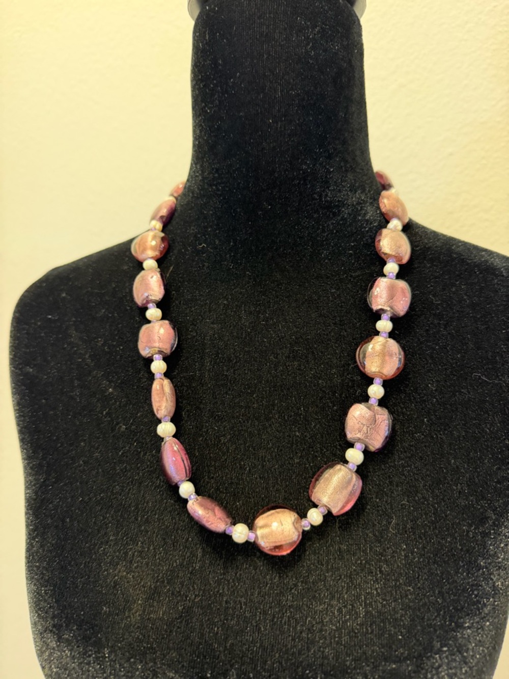 Handcrafted Pink Glass Bead Necklace - Elegant Women's Jewelry